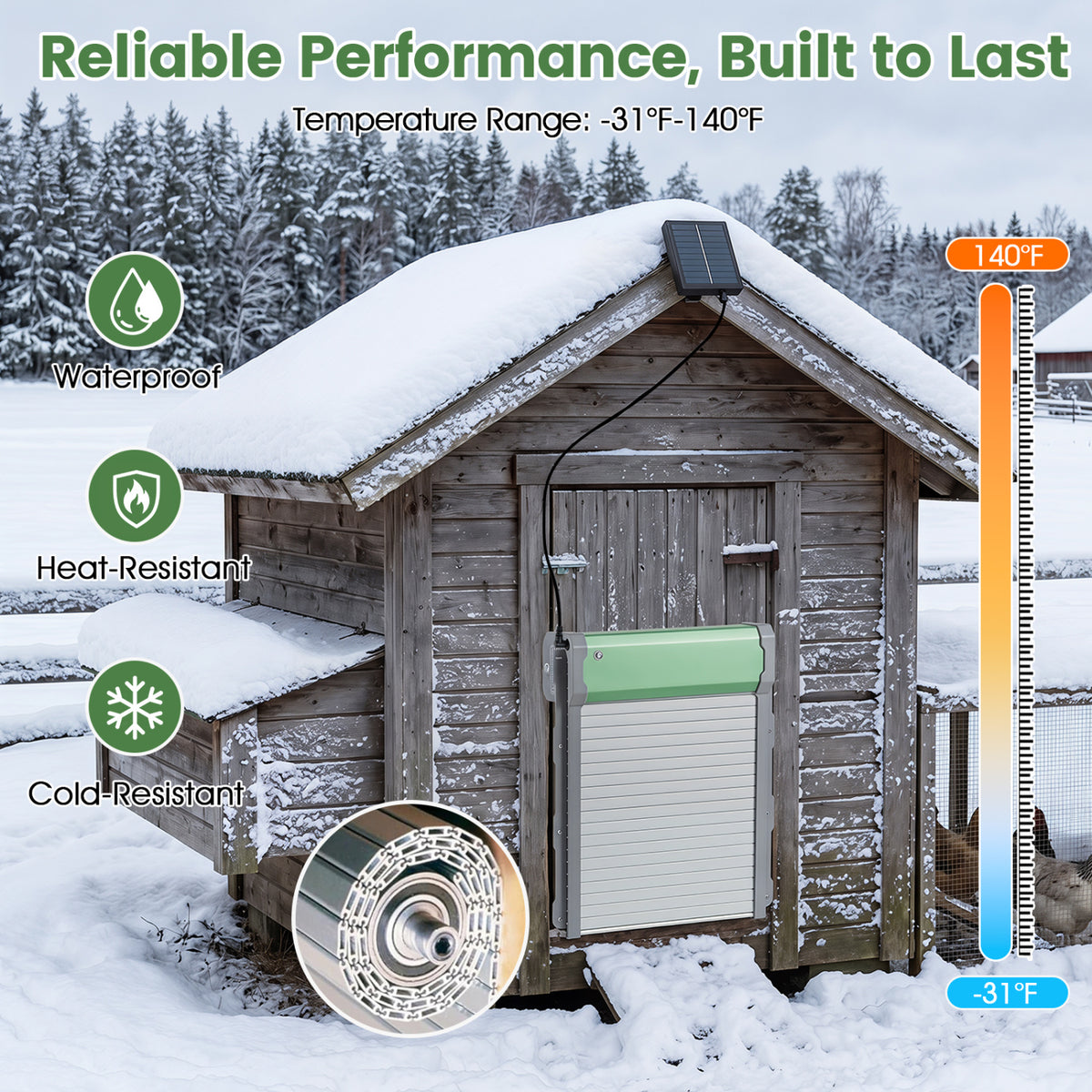 Automatic Chicken Coop Door with Remote Control and Light Sensor Timer