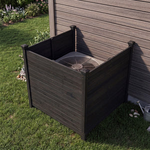3-Panel Outdoor Privacy Air Conditioner Fence for Outside-Black