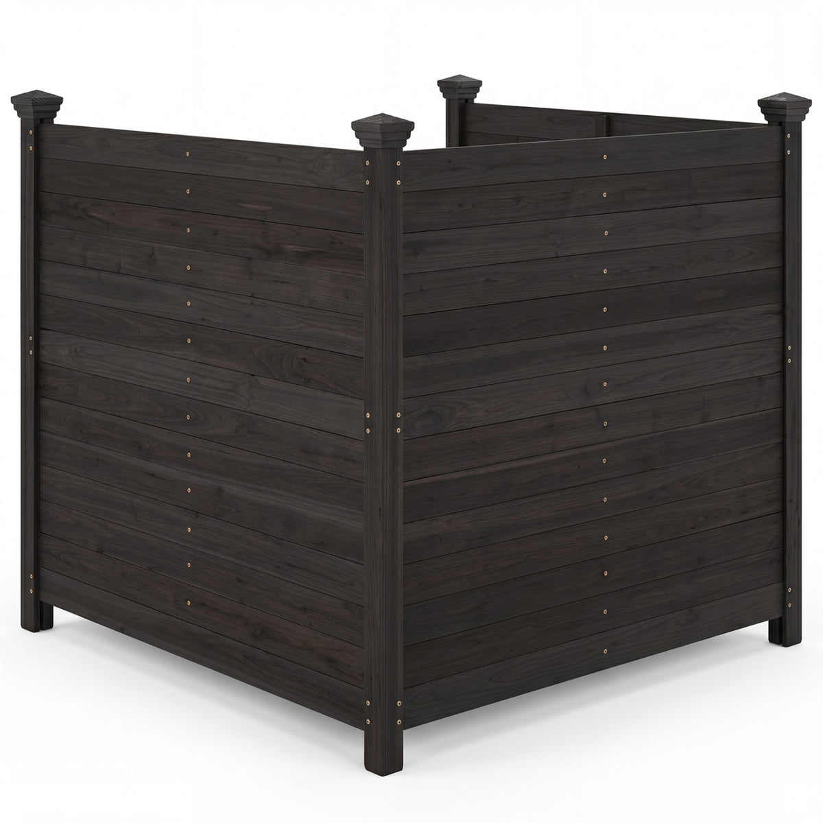 3-Panel Outdoor Privacy Air Conditioner Fence for Outside-Black