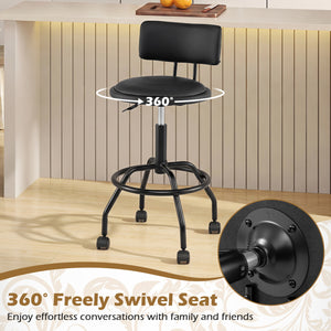 Set of 4 Modern Swivel Height Adjustable Bar Stool with Backrest