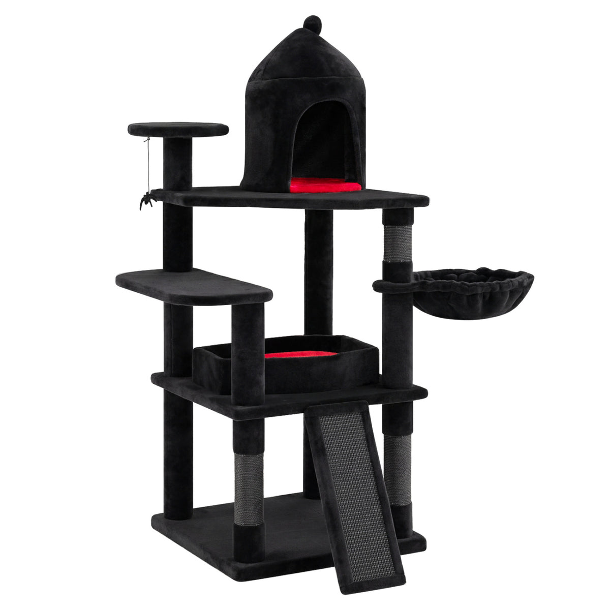 50 Inch Gothic Multi-level Cat Tree with House for Indoor Cats