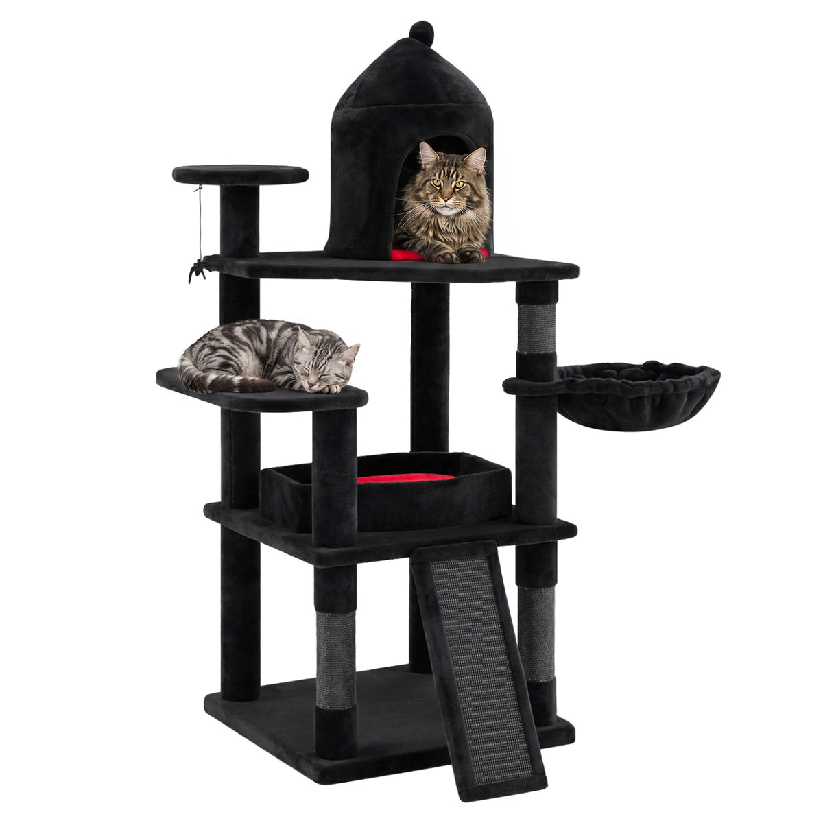 50 Inch Gothic Multi-level Cat Tree with House for Indoor Cats