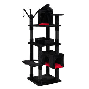 70 Inch Gothic Cat Tree for Indoor Cats with Castle and House