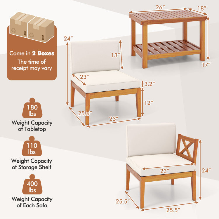 10-Piece Acacia Wood Outdoor Patio Furniture Set