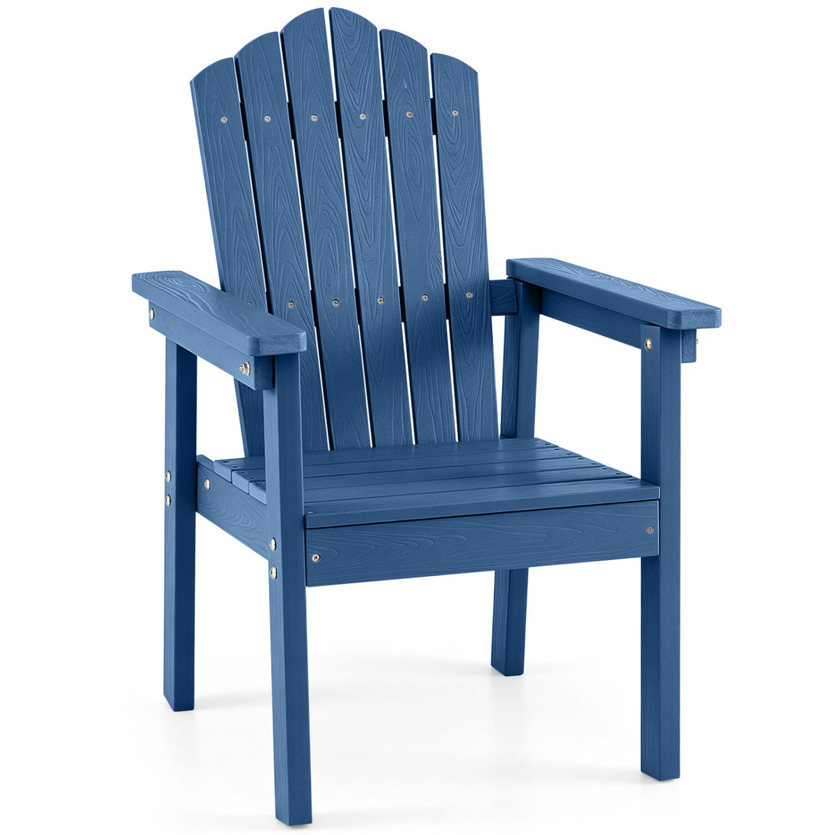 Outdoor Adirondack Chair with High Backrest and Wide Armrests for Deck Poolside-Navy