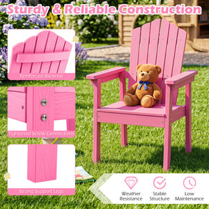 Outdoor Adirondack Chair with High Backrest and Wide Armrests for Deck Poolside-Pink