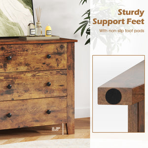 2-Pack 3 Drawer Dresser Chest of Drawers Bedside Table-Brown