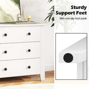 2-Pack 3 Drawer Dresser Chest of Drawers Bedside Table-White