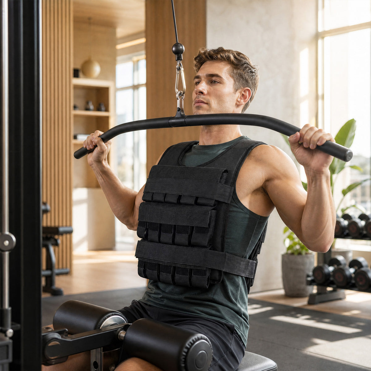 Adjustable Weighted Vest for Men and Women with Removable Iron Weights-44 lbs and S Size