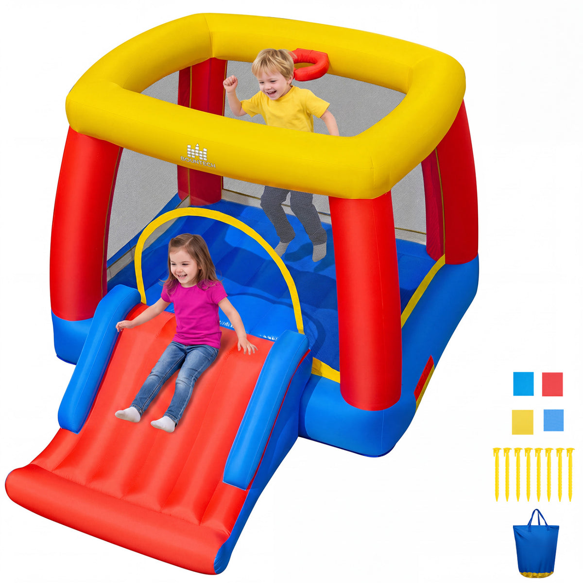 Inflatable Bounce House for Toddlers with Spacious Jumping Area(Without Blower)