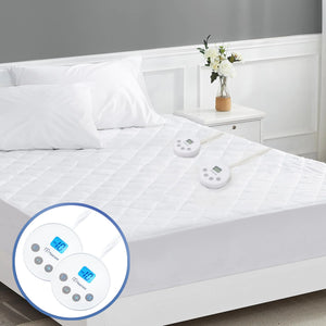 Yuurom Heated Mattress Pad Queen Size 60×80 inches Electric Mattress Pad Dual Control 10 Heat Settings 12 Hours Auto Off Timer 13ft Extra Long Cord Bed Warmer Mattress Cover 18" Deep Pocket