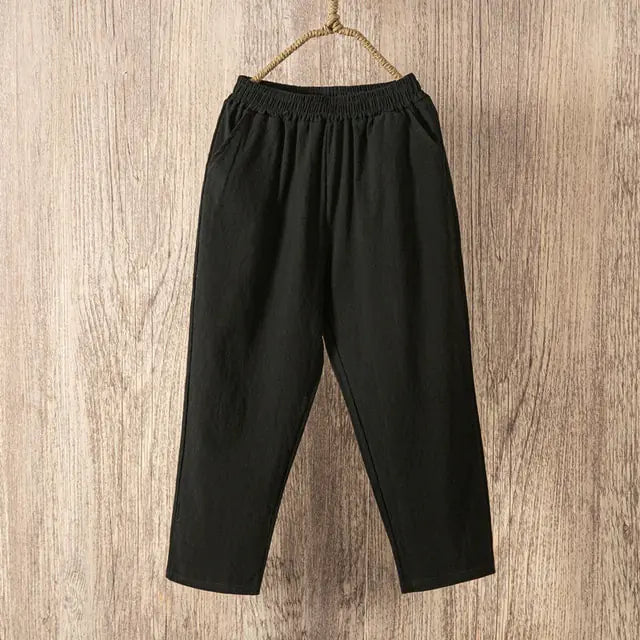 Lucyever Casual Cotton Linen Pants Women