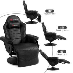Ergonomic High Back Massage Gaming Chair with Pillow-Blue