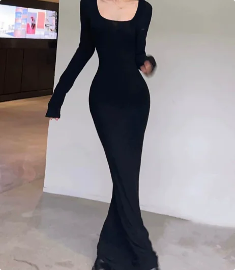 Women Elegant Long Sleeves Dress