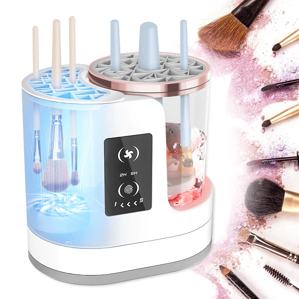 LARDERGO Makeup Brush Cleaner Machine Ultimate Efficient Electric Automatic Cleaner and Dryer for All Types of Makeup Brushes