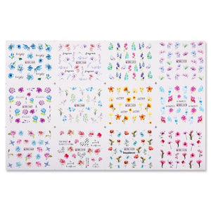 Valentines Heart Letter Flower Nail Stickers Sliders For Nails Water Decals Sticker Tips Manicure Decals for Nail Art Decoration Including Hearts Stars Letters Bowknot Leaves Flowers Plants Fruits Butterflies Nail Art Decoration