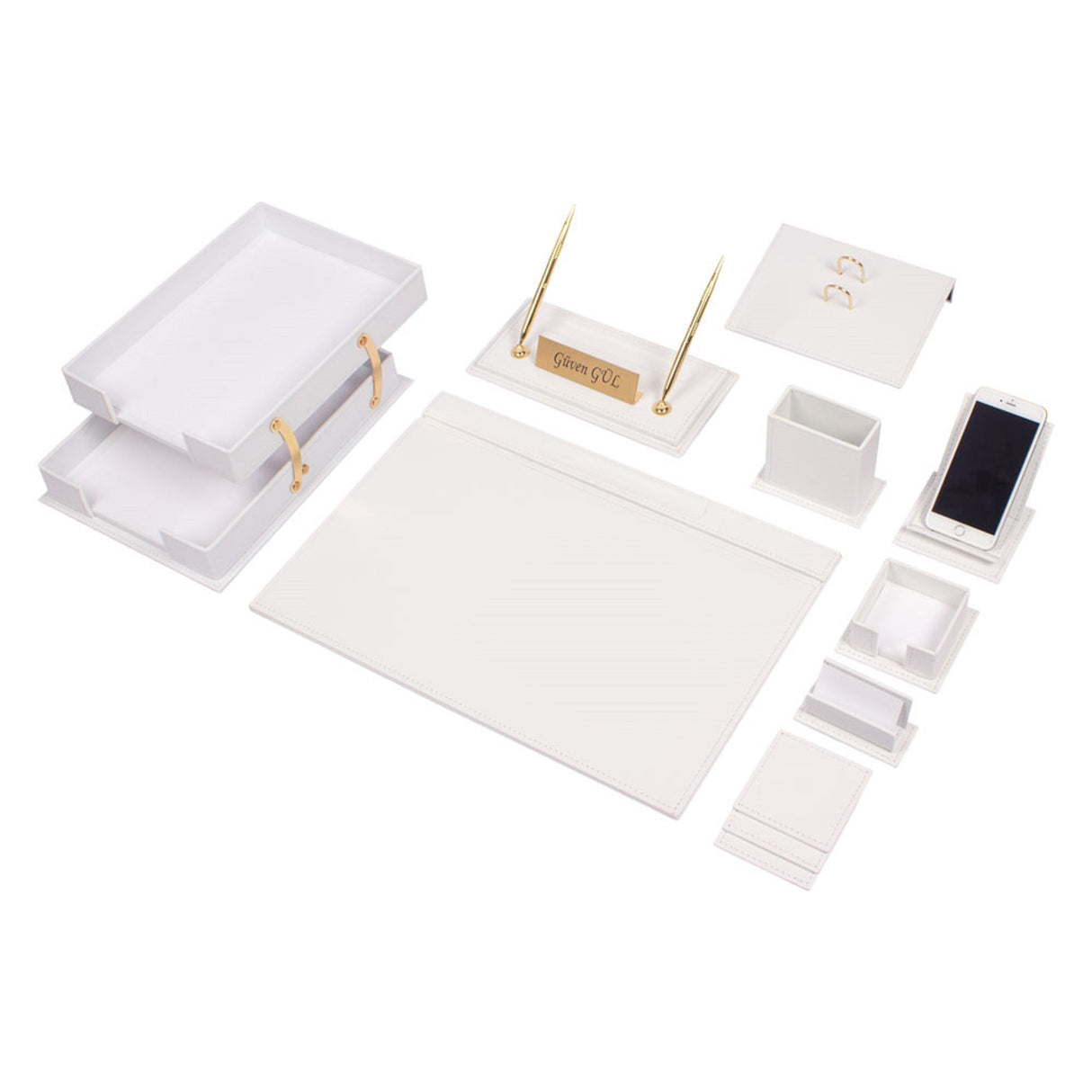 MOOG Luxury Desk Set - Double Document Tray- Black- 13 PCS