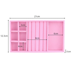 Velvet Jewelry Box Display Tray Drawer Storage Jewelry Holder For Ring Earrings Necklace Bracelet Soft Velvet Organizer Case Velvet Display Holder for Earrings Ring Bracelet Necklace