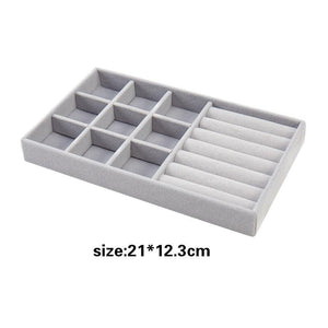 Velvet Jewelry Display Stackable Exquisite Jewelry Holder Portable Ring Earrings Necklace Organizer Box organizer Velvet Drawer Organizer Showcase Jewelry Storage for Bracelet Necklace Earring Ring