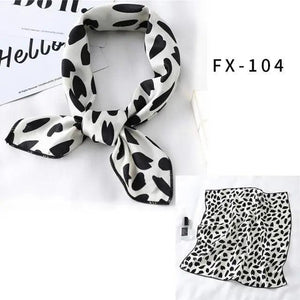 Versatile Square Silk Scarf For Women Fashionable Printed Small Neck Scarfs Office Lady Hair Band Foulard Hand For Female Bandana Shawl