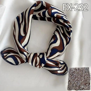 Versatile Square Silk Scarf For Women Fashionable Printed Small Neck Scarfs Office Lady Hair Band Foulard Hand For Female Bandana Shawl