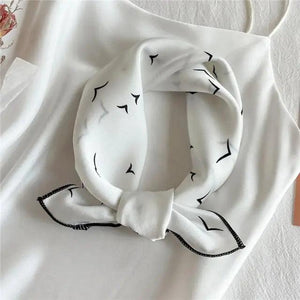 Versatile Square Silk Scarf For Women Fashionable Printed Small Neck Scarfs Office Lady Hair Band Foulard Hand For Female Bandana Shawl