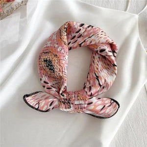 Versatile Square Silk Scarf For Women Fashionable Printed Small Neck Scarfs Office Lady Hair Band Foulard Hand For Female Bandana Shawl