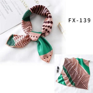 Versatile Square Silk Scarf For Women Fashionable Printed Small Neck Scarfs Office Lady Hair Band Foulard Hand For Female Bandana Shawl