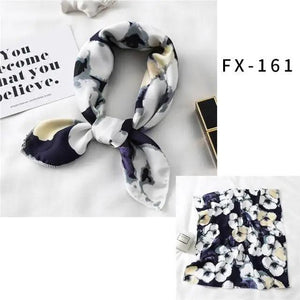 Versatile Square Silk Scarf For Women Fashionable Printed Small Neck Scarfs Office Lady Hair Band Foulard Hand For Female Bandana Shawl