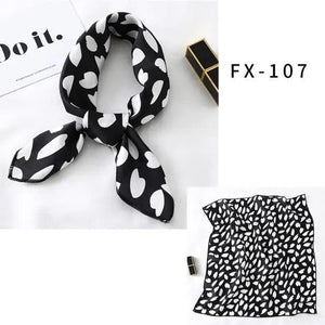 Versatile Square Silk Scarf For Women Fashionable Printed Small Neck Scarfs Office Lady Hair Band Foulard Hand For Female Bandana Shawl