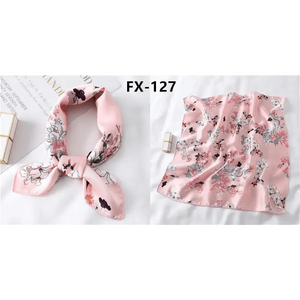 Versatile Square Silk Scarf For Women Fashionable Printed Small Neck Scarfs Office Lady Hair Band Foulard Hand For Female Bandana Shawl