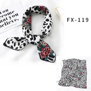 Versatile Square Silk Scarf For Women Fashionable Printed Small Neck Scarfs Office Lady Hair Band Foulard Hand For Female Bandana Shawl