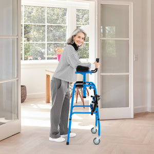 Versatile Rolling Walker for Rehabilitation Training-Navy