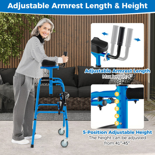 Versatile Rolling Walker for Rehabilitation Training-Navy