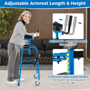 Versatile Rolling Walker for Rehabilitation Training-Navy