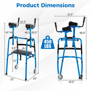Versatile Rolling Walker for Rehabilitation Training-Navy