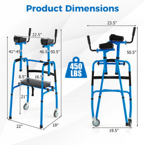 Versatile Rolling Walker for Rehabilitation Training-Navy