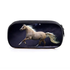 Vintage Cartoon Print Students Pencil Case Classic Theme Makeup Cosmetic Bags Elegant Stationery Pouch