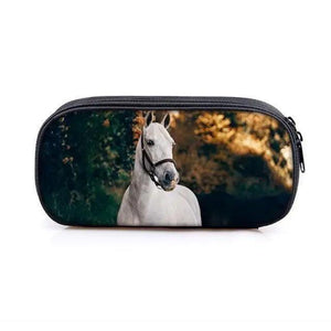 Vintage Cartoon Print Students Pencil Case Classic Theme Makeup Cosmetic Bags Elegant Stationery Pouch