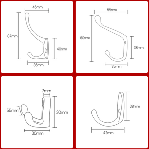 Vintage Hangers Hook Zinc Alloy Wall Hook Bronze Cloth Coat Bag Hat Hanging Hooks Bathroom Kitchen Antique Racks with Screws Vintage Antique Iron Bronze Hooks