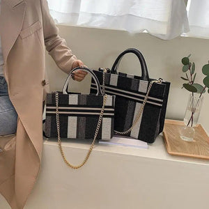 Vintage Style Canvas Handbags Casual Ladies Bags With Large Capacity Shoulder Bags Fashionable Crossbody Bags for Women