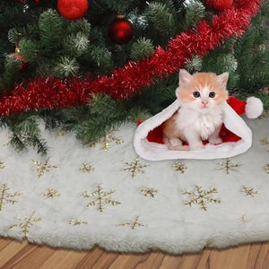 Christmas Tree Decor Snowflake Carpet White Christmas Tree Skirt Fur Skirt For Xmas Decorations Xmas Christmas Decorations For Home