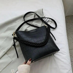 Vintage Style Fashionable Women's bucket bag Stone Pattern Shoulder Bag For Ladies Diagonal Female Bag
