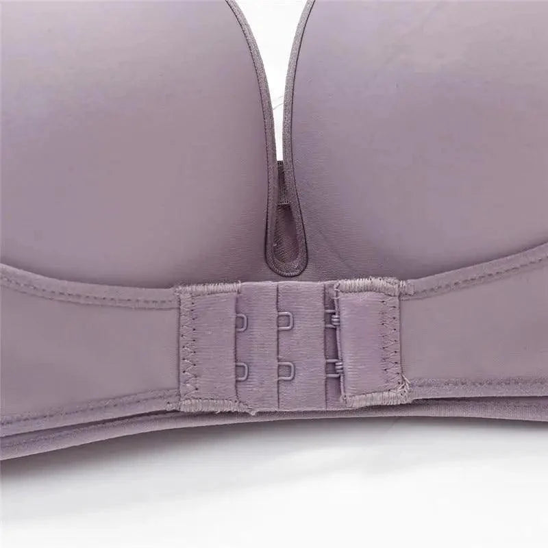 Vintage Style Front Closure Sexy Push Up Bra Women Invisible Bras Underwear Lingerie for Female Brassiere Strapless Seamless Bralette ABC Cup
