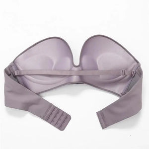 Vintage Style Front Closure Sexy Push Up Bra Women Invisible Bras Underwear Lingerie for Female Brassiere Strapless Seamless Bralette ABC Cup