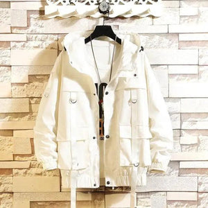 Vintage Style Women's Hooded Jackets Spring Causal Windbreaker Women Jackets Coats Zipper Ribbons Sportswear Jackets Bomber Famale