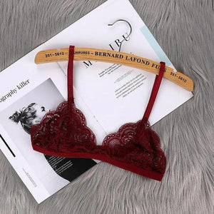 Vintage Style Women's Thin Bra Without Chest Pad Fashionable Sexy Lace Bra Back Buckle Tube Top Women's  Underwear Summer Clothes