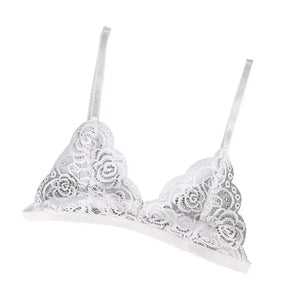 Vintage Style Women's Thin Bra Without Chest Pad Fashionable Sexy Lace Bra Back Buckle Tube Top Women's  Underwear Summer Clothes