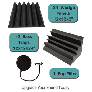 Small Vocal Booth Acoustic Foam Bundle - DIY Vocal Booth Acoustic Treatment