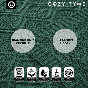 Rosa Chenille Diamond Cable Throw